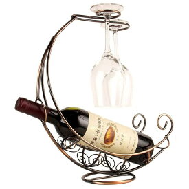 ワインホルダー ワインラック ワイングラス ラック シャンパン ボトル スタンド インテリア アンティーク調 海賊船 Anberotta W40 (ブロンズ・ブラック)