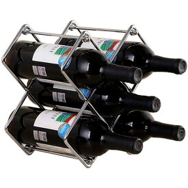 ワインラック ホルダー ワイン シャンパン ボトル 収納 ケース スタンド インテリア 5本収納 Anberotta W53 (シルバー)