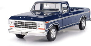 ミニカー ダイキャストカー 1979年式フォード F-150 1/24スケール ダイキャストアメリカンピックアップトラック カスタムモデル ワイドオーバーフェンダー 鮮やかブルーペイント 精密グリル
