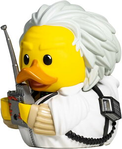 フィギュア Official Back to the Future Doc Brown TUBBZ Boxed Edition Numskull Designs PVC製 高品質 約9cmサイズ ユニークなアヒルデザイン 独創的で愛嬌あるキャラクター再現 科学者 白衣 逆立った白髪 驚きの