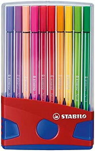 文房具 スタイロ ペン68 プレミアム フェルトチップペン STABILO 豊かな色彩表現 長持ち繊維チップ 耐久性キャップなし乾燥防止 20色カラーパレード 折りたたみ式ケース 環境配慮 ISCC PLUS認証