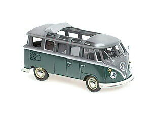 �y�\��zVOLKSWAGEN - SAMBA MINIBUS BUS 1961 - GREY GREEN /Minichamps 1/43 �~�j�J�[