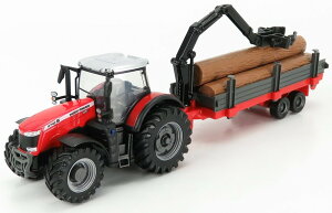 MASSEY FERGUSON 8740S �g���N�^�[ �c���[�t�H���[�_�[ & �E�b�h ���b�h/�V���o�[/ Bburago 1/50 �_�@ �͌^