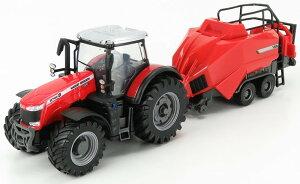MASSEY FERGUSON 8740S �g���N�^�[ WITH BALER LIFTER ���b�h/ Bburago 1/50 �_�@ �͌^