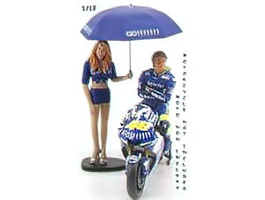 tBMA- PILOTA VALENTINO ROSSI E RAGAZZA OMBRELLINA MOTOGP 2004 - WORLD CHAMPION - BLUE YELLOW /Minichamps~j`vX 1/12 ~jJ[