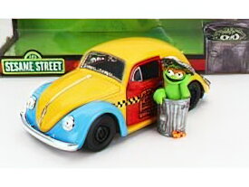 VOLKSWAGEN - BEETLE MAGGIOLINO WITH OSCAR THE GROUNCH SESAME STREET FIGURE 1959 - YELLOW RED BLUE /JADA 1/24 ミニカー
