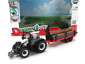 VALTRA N174 TRACTOR WITH 3X TRAILER 2017 WHITE BLACK GREEN RED/Bburago 1/50�~�j�J�[ �_�Ƌ@�B