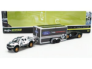 FORD USA F 150 RAPTOR PICK UP 2010 WITH TRAILER CAR TRANSPORTER + GT N 2 2017 BLACK SILVER/MAISTO 1/64�~�j�J�[