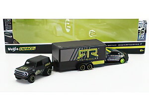 FORD USA BRONCO 2021 WITH TRAILER CAR TRANSPORTER + MUSTANG GT COUPE RTR VEHICLES 2015 GREY YELLOW/MAISTO 1/64~jJ[
