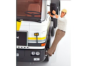 FIGURES MAN TRUCKER FRANZ HANGING AT HE TRUCK WHITE BEIGE/ROAD-KINGS 1/18�~�j�J�[
