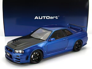 NISSAN SKYLINEYXJCC GT-R (R34) Z-TUNE 2002 - BAYSIDE BLUE CARBON /Autoart 1/18~jJ[