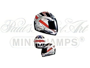 SUOMY CASCO HELMETwbg SBK - SUPERBIKE DUCATI 2001 R.XAUS - WHITE BLUE RED /Minichamps 1/2
