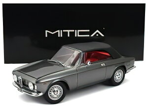 y\z12ȍ~\ALFA ROMEO - GIULIA 1600 GTC CABRIOLET CLOSED 1964 ? INTERIOR RED - GRIGIO MET - GREY /MITICA 1/18~jJ[