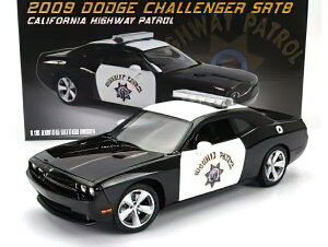 DODGE CHALLENGER SRT8 COUPE POLICE HIGHWAY PATROL 2009 BLACK WHITE/ACME 1/18�~�j�J�[