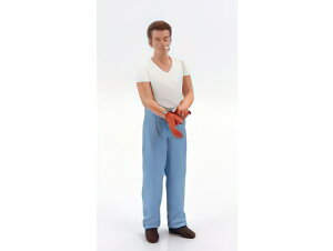 FIGURES - JAMES STANDING FOR PORSCHE 356 A SPEEDSTER 1955 - LIGHT BLUE WHITE/KK-SCALE 1/12~jJ[