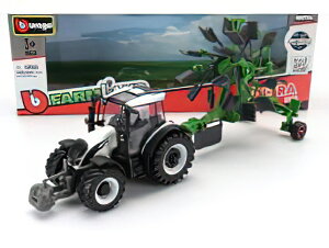 VALTRA - N174 TRACTOR WITH WHIRL RAKE 2017 - WHITE BLACK GREEN/BBURAGO�u���S 1/50�~�j�J�[