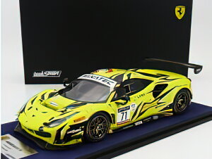 FERRARI - 488 GT3 EVO 3.9L TURBO V8 TEAM IRON LYNX N 71 3rd 24h SPA 2022 ANTONIO FUOCO - DAVIDE RIGON - DANIEL SERRA - CON VETRINA - WITH SHOWCASE - YELLOW BLACK/LOOKSMART 1/18~jJ[
