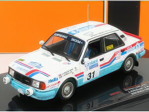 SKODA 130L N 31 RALLY RAC LOMBARD 1987 J.HAUGLAND J.O.BOHLIN WHITE LIGHT BLUE/IXO 1/43�~�j�J�[