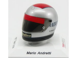 BELL HELMET F1 TEAM LOTUS 1977 MARIO ANDRETTI VISIERA GRIGIA SILVER RED/TRUESCALE 1/8~jJ[