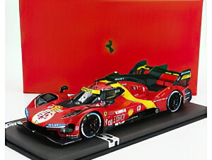FERRARI 499P 3.0L TURBO V6 TEAM FERRARI AF CORSE N 50 5th 24h LE MANS (POLE POSITION) 2023 ANTONIO FUOCO MIGUEL MOLINA NICKLAS NIELSEN RED YELLOW BLACK/BBR 1/18~jJ[