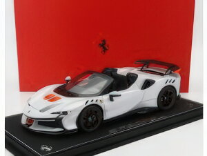 FERRARI SF90 XX STRADALE SPIDER 2024 BIANCO ARTICO WHITE MET ORANGE/BBR 1/18~jJ[