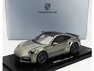 PORSCHE 911 992 TURBO S COUPE 2020 SILVER BAMBOO CHROMAFLIRE/Spark 1/18~jJ[