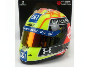 SCHUBERTH HELMET - F1 CASCO HELMET VF-21 TEAM URALKALI N 47 BRITISH SILVERSTONE GP 2021 MICK SCHUMACHER - GREEN RED BLACK YELLOW/MINI HELMET 1/2wbg