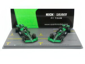 SAUBER セット F1 2x C44 チーム STAKE KICK N 77 アブダビGP 2024 バルテリ・ボッタス + N 24 アブダビGP 2024 周冠宇 グリーン ブラック/ Spark 1/64 ミニカー