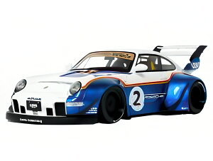 【予約】PORSCHE 911 993 RWB LIBERTY WALK N2 RACING 2004 ブルー ホワイト/ GT-SPIRIT 1/18 ミニカー