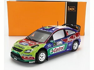 FORD ENGLAND FOCUS RS WRC09 N4 優勝 ラリーサルディニア 2009 J.M.ラトバラ ブルー レッド グリーン/ IXO 1/24 ミニカー