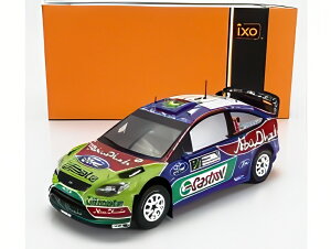 FORD ENGLAND FOCUS RS WRC09 N3 2位 ラリーサルディニア 2009 M.ヒルボネン ブルー レッド グリーン/ IXO 1/24 ミニカー