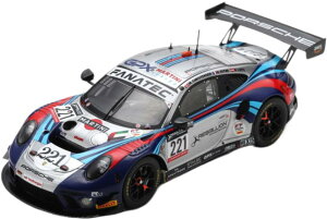 Porsche 911 991 2 Gt3 R �`�[�� Gpx Martini Racing #221 24H Spa 2022 �V���o�[ �u���[ ���b�h/ Spark 1/43 �~�j�J�[