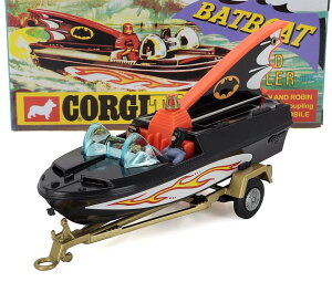 Batman�o�b�g�}�� Batboat�o�b�g�{�[�g + Trailer�g���[���[ With Batman and Robin�E�B�Y�o�b�g�}���A���h���r�� �u���b�N / Corgi 1/46 �~�j�J�[