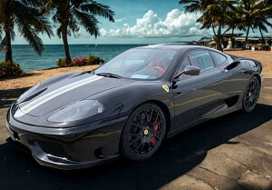�y�\��zFerrari�t�F���[�� 360 Challenge Stradale Nero DS with italian stripe / BBR 1/43 �~�j�J�[