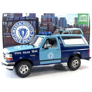 FORD Bronco XLT Massachusetts State Police 1996 �t�H�[�h �u�����R / Greenlight 1/18 �~�j�J�[