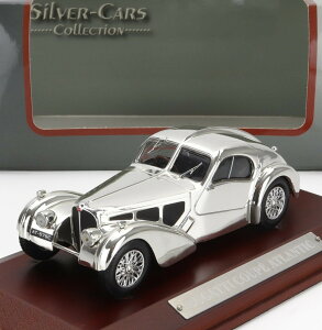 BUGATTI�u�K�b�e�B 57SC COUPE ATLANTIC 1938 CHROME AUTO-DA-LEGGENDA-SILVER-CARS-COLLECTION - DEAGOSTINI / EDICOLA 1/43 �~�j�J�[