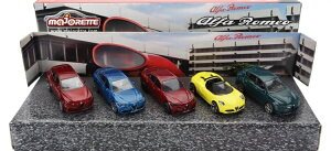 AlfaRomeo�A���t�@�����I �Z�b�g 5x 4C �X�p�C�_�[ 2015 2x �W�����A 2016 2x �g�i�[�� 2023 �e�� SCALE APPROX / MAJORETTE 1/64 �~�j�J�[
