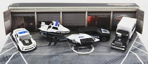 Chevrolet�V�{���[ �Z�b�g �A�\�[�g 5�� �x�@�ԗ� �z���C�g�u���b�N SCALE APPROX - POLIZIA / MAJORETTE 1/64 �~�j�J�[