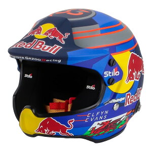 Stilo�w�����b�g Elfyn Evans Toyota�g���^ Yaris GR Rally1 Hybrid 2024 �u���[ ���b�h �C�G���[ / MINI HELMET 1/2 �~�j�J�[