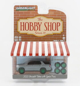 Chevrolet�V�{���[ Tahoe�^�z 2021 with Spare Tires�X�y�A�^�C���t Green Wheels�O���[���z�C�[�� �O���[���^���b�N / Greenlight 1/64 �~�j�J�[
