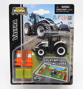 VALTRA�o���g�� Q305 TRACTOR�g���N�^�[ 2018 WITH PLAYMAT INCLUDED�v���C�}�b�g�t �z���C�g�u���b�N / MAISTO 1/64 �~�j�J�[