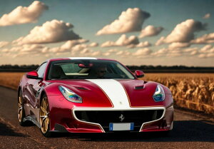 �y�\��zFerrari�t�F���[�� F12 TdF Rosso Rubino white gold stripe / BBR 1/43 �~�j�J�[