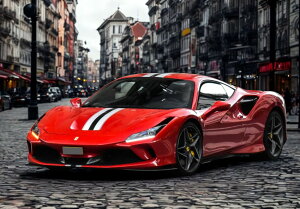 �y�\��zFerrari�t�F���[�� F8 Tributo rosso corsa argento nurburgring black stripe / BBR 1/18 �~�j�J�[