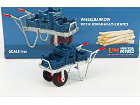 ACCESSORIES - WHEELBARROW WITH 4X ASPARAGUS CRATES - SILVER BLUE /Univrsal Hobbies 1/32建設機械模型