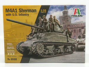 SHERMAN M4A1 SHERMAN TANK WITH 10 FIGURES US INFANTRY 1942 / fLbg vf / ITALERI 1/35 ͌^