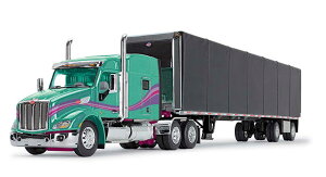 Peterbilt Model 579 & 53ft Utility Roll Tarp Trailer eB[/ubN g[[ / DCP 1/64 ݋@B͌^ Hԗ