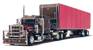 Peterbilt Model 379 & 53ft Utility Roll Tarp Trailer ubN/bh g[[ / DCP 1/64 ݋@B͌^ Hԗ