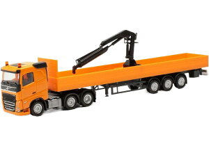 Volvo FH FD 2020 プラットフォームセミトレーラー トレーラー / Herpa 1/87 建設機械模型 工事車両