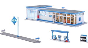 ARAL ガソリンスタンド 歴史的LED照明 38544 / Kibri 1/87 建設機械模型 工事車両