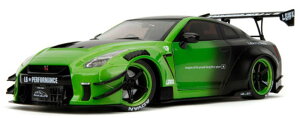 Nissan���Y Skyline�X�J�C���C�� GT-R (R35) Liberty Walk �O���[�� �͌^ / JADA 1/18 �~�j�J�[ �͌^